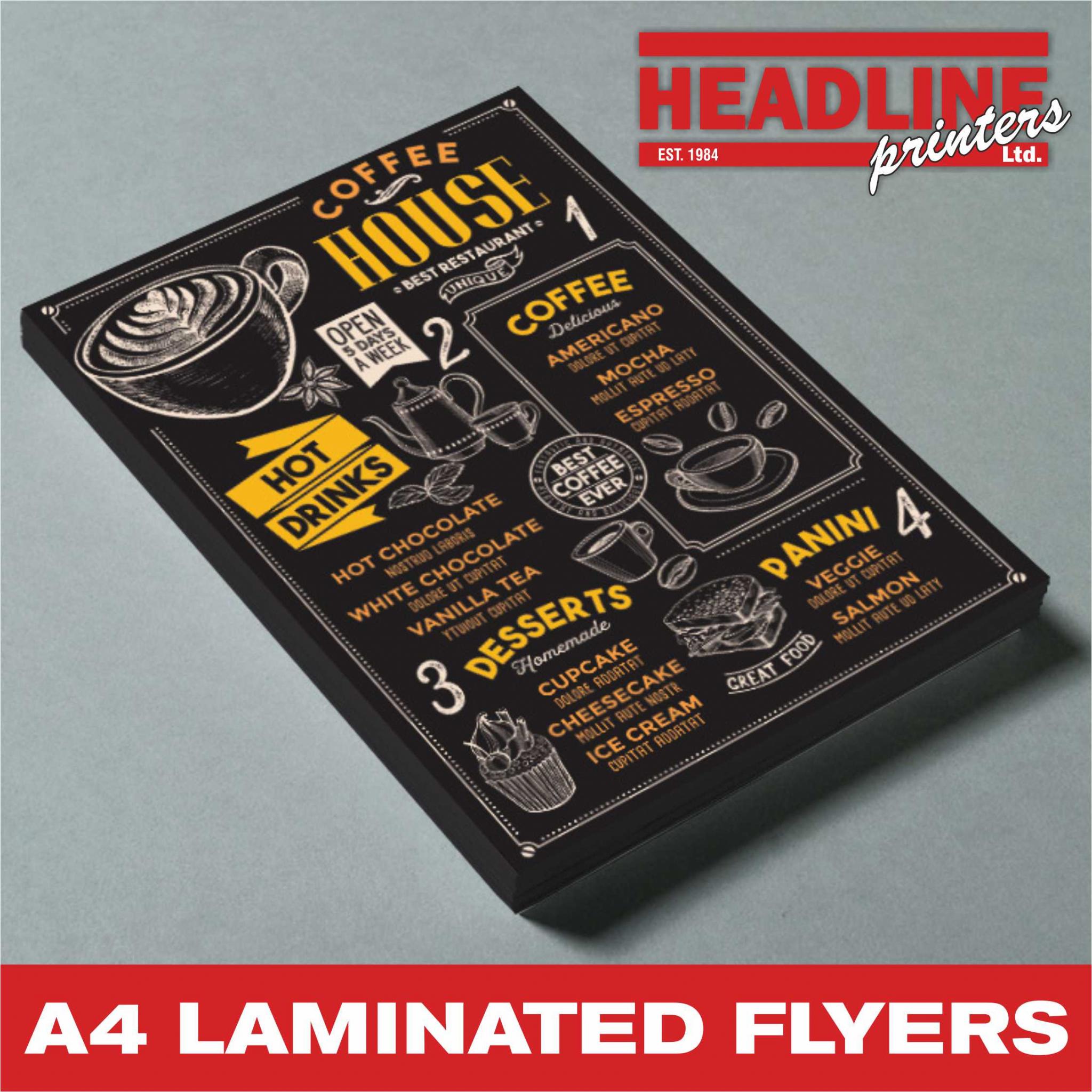 Laminated Flyers Printed Flyers Havant Hampshire Headline Printers